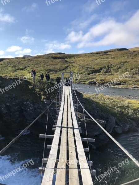 Nature Lapland Hike Bridge Wood