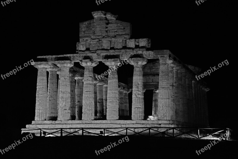 Italy Temple Antique Greek Temple Ancient Ruins