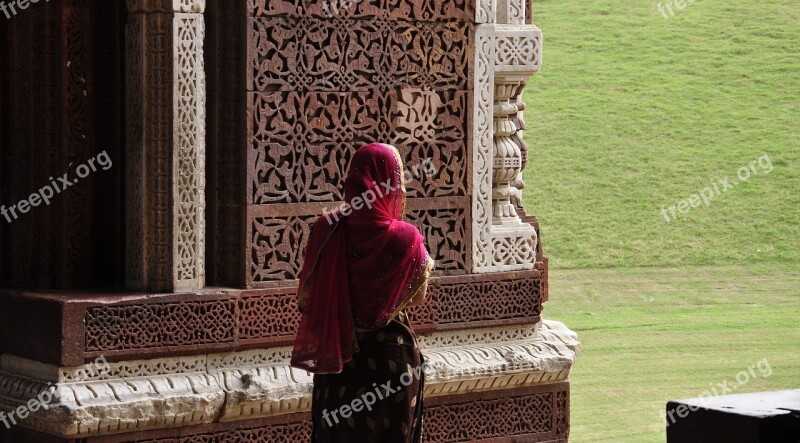 India Woman Sari Girl Portrait