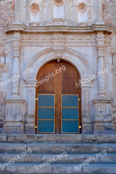 Church Door Temple Mexico Poplars