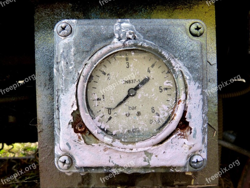 Pressure Gauge Pressure Indicator Instrument Clock