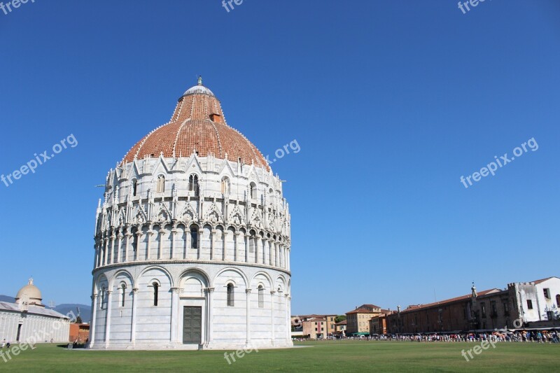 Pisa Baptistery Prato Blue Sky Piazza Dei Miracoli