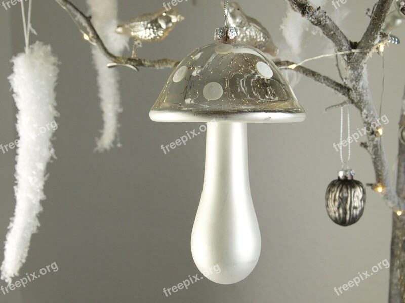 Decoration Mushroom Noble Silver Vintage