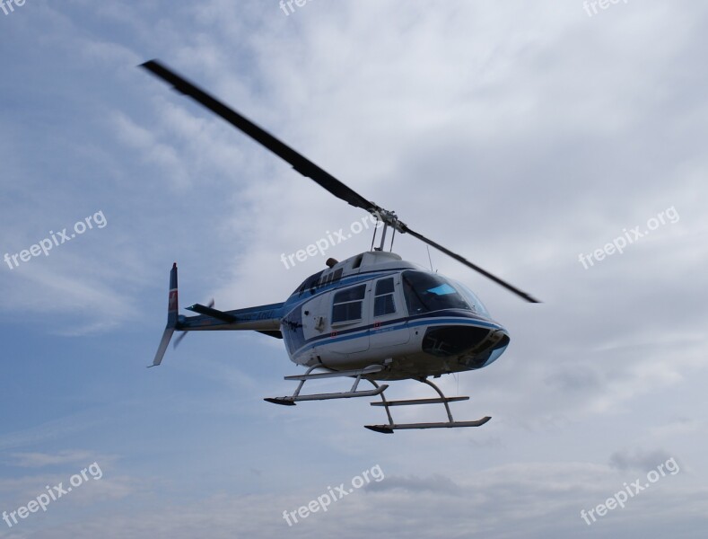 Helicopter Flying Blue Sky Free Photos