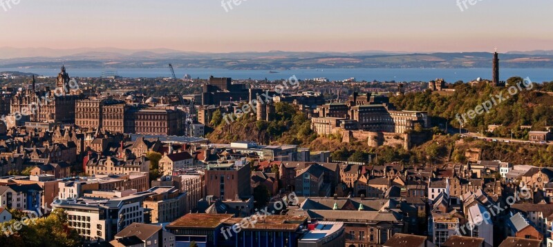 Edinburgh View Of Edinburgh Scotland Sunset Firth Of Forth