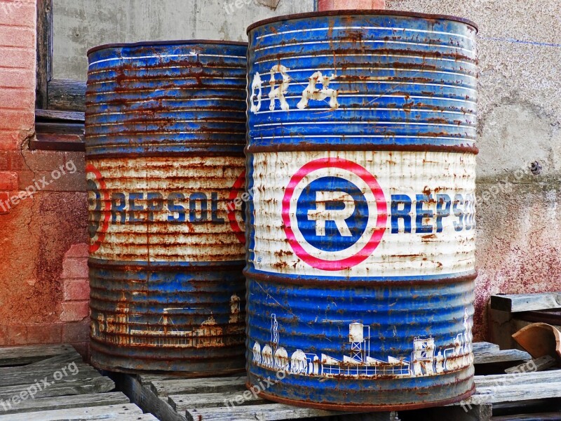 Drums Fuel Barrels Of Oil Old Rusty