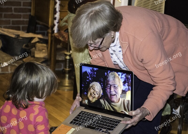 Grandparents Grandchildren Remote Skype Video