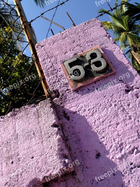 Purple Numbers Colorful Design Wall