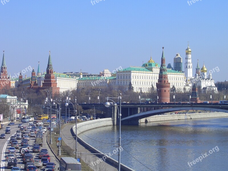 Moscow Kremlin River Capital Russia