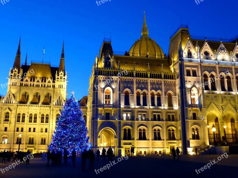 Budapest Hungary Parliament Hungarian Parliament Building Pine Wood