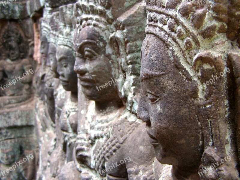 Angkor Wat Cambodia Khmer Relief Bust