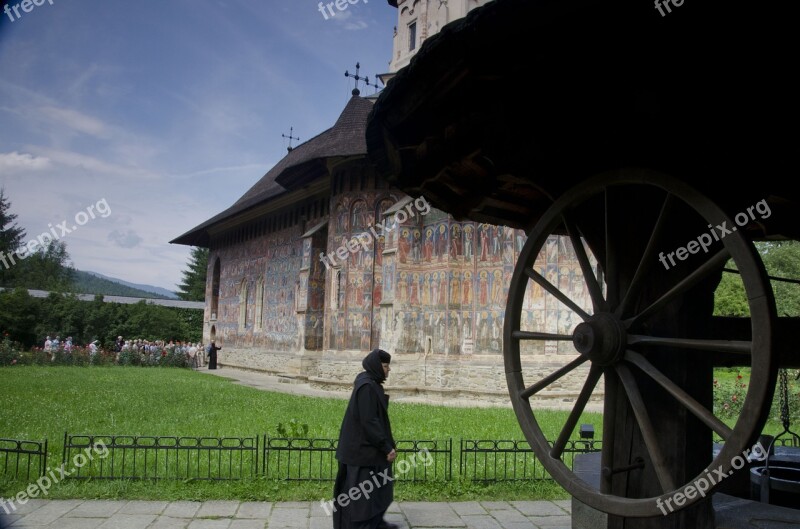 Monastery Moldovita Romania Woman Sister