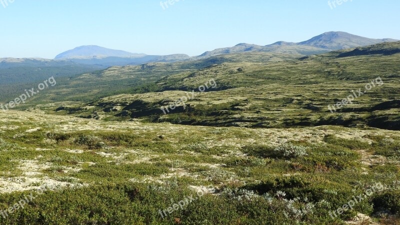 Landscape Plains Mountains Tundra Sandbekkdalen