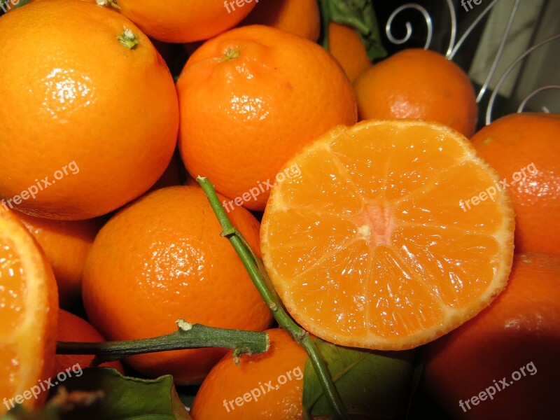 Clementines Mandarins Citrus Orange Green