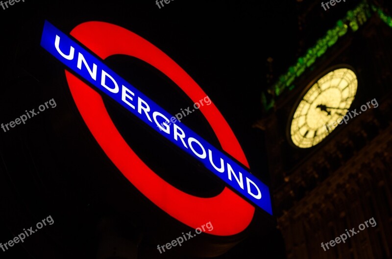 Underground Big Ben Subway Metro London