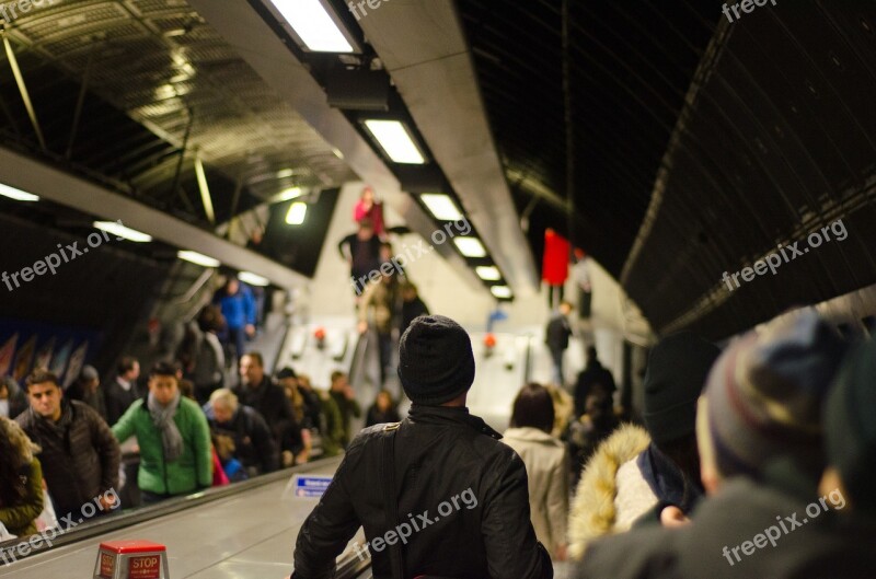 Rush Hour Traffic Metro Subway People