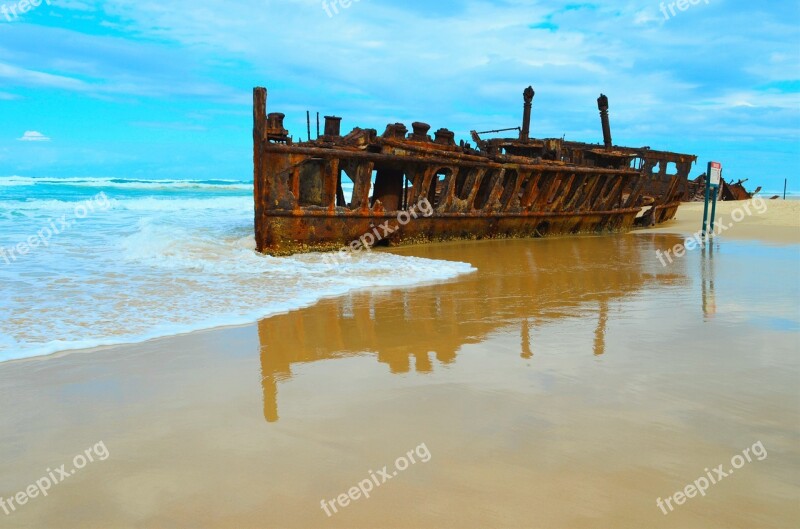 Fraser Island Kgari Australia Beach Shipwreck