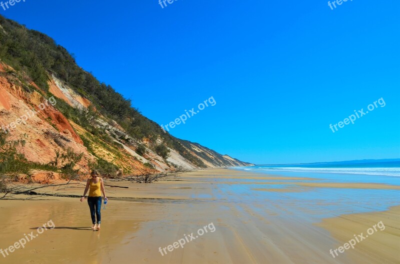 Australia Beach Coast Sand Girl