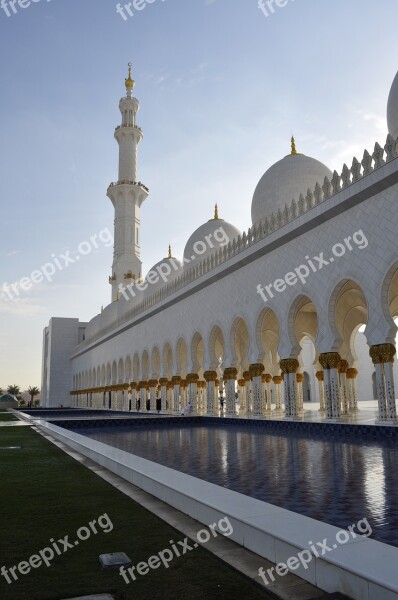 Abu Dhabi Grand Mosqué Sun Architecture Islam