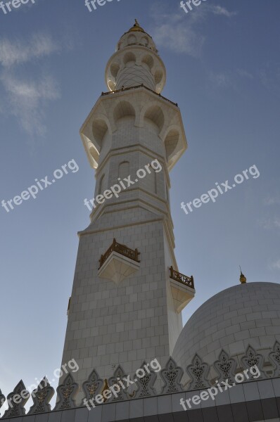 Abu Dhabi Grand Mosqué Sun Architecture Islam