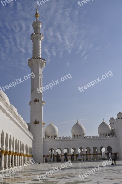 Abu Dhabi Grand Mosqué Sun Architecture Islam