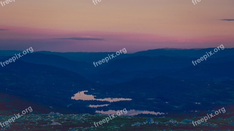 Mountains Landscape Aerial View Sunrise Aerial Landscape