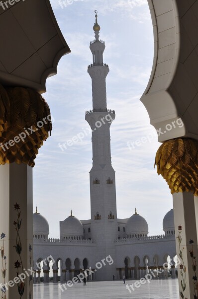 Abu Dhabi Grand Mosqué Architecture Islam Muslim