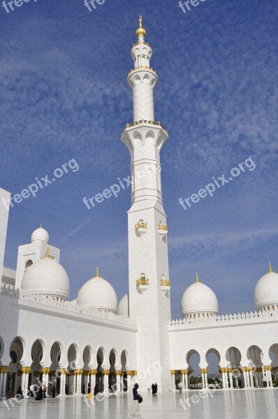 Abu Dhabi Grand Mosqué Sun Architecture Islam