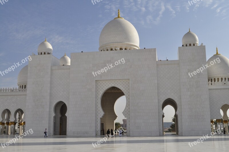 Abu Dhabi Grand Mosqué Sun Architecture Islam