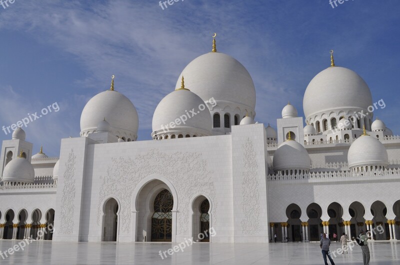 Abu Dhabi Grand Mosqué Sun Architecture Islam