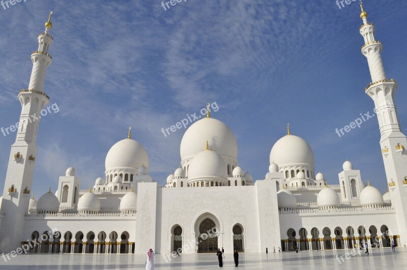 Abu Dhabi Grand Mosqué Sun Architecture Islam