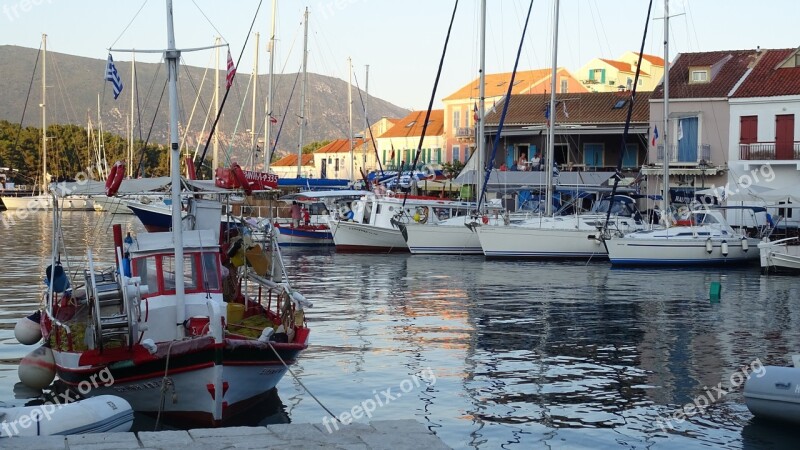 Greece Kefalónia Fiscardo Boats Fishing Boats