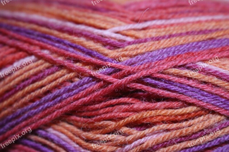 Wool Handarbeiten Hobby Colorful Red