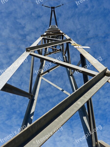 Electrical Tower Power Line Perspective Free Photos