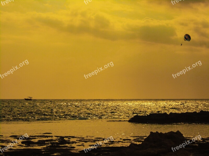 Cyprus Sunset Boat Parachute Fun