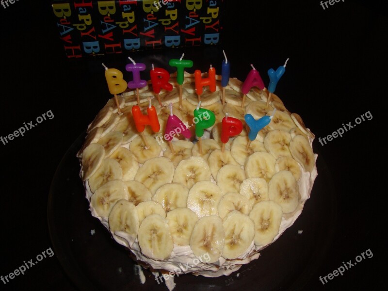 Banana Cake Cake Birthday Homemade Free Photos