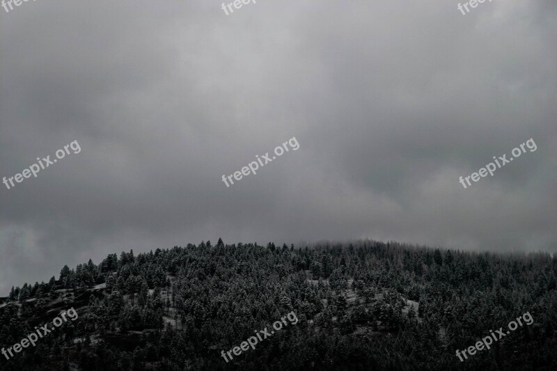 Black And White Mountains Landscape Landscape Black White