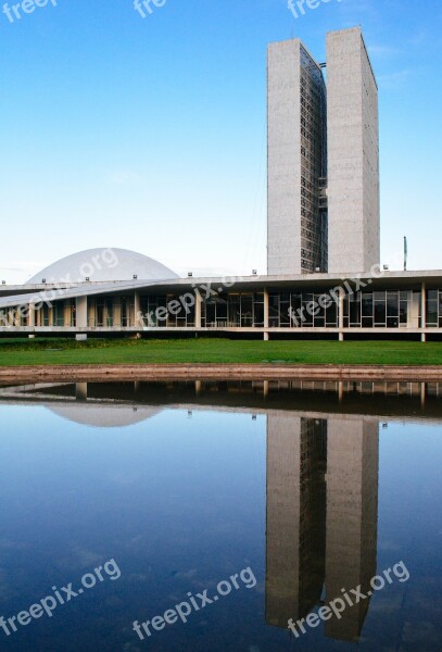 Brasilia Architecture Sky Blue Afternoon