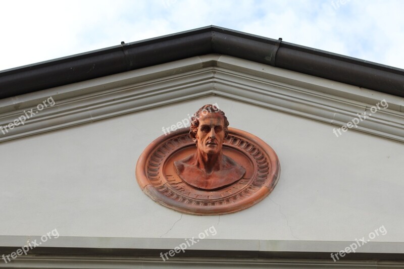 Bust Statue Decoration House Roof