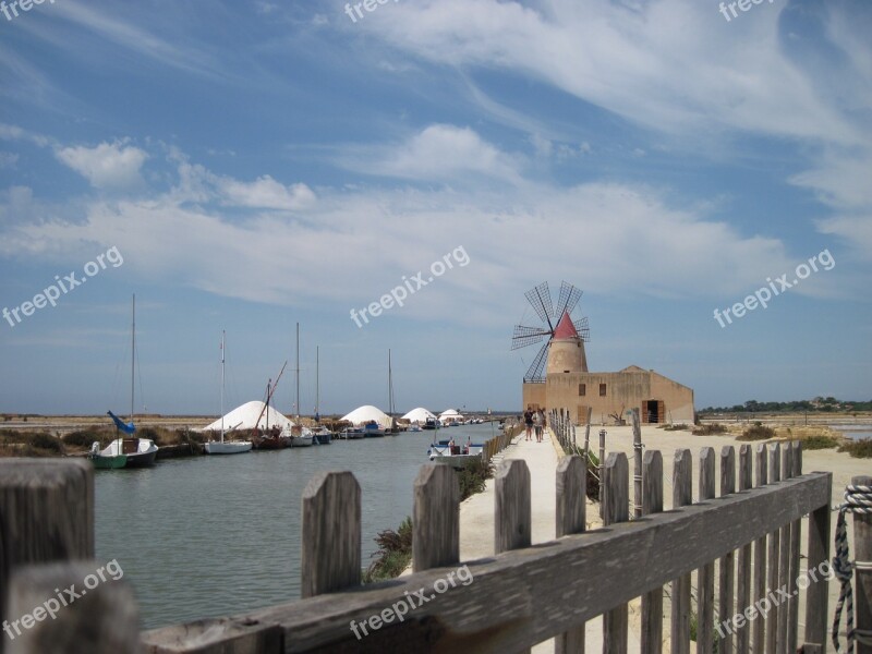 Windmill Salt Saline White Sea