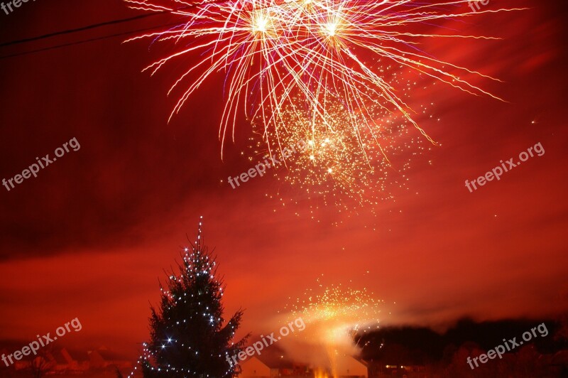 Fireworks Night Fir Christmas Christmas Decoration