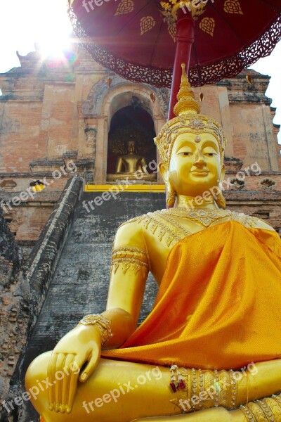 Sunset Temple Thailand Chiang Mai Tomb