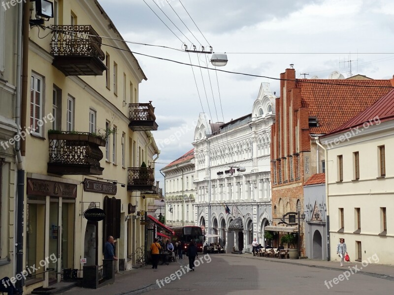 Vilnius Lithuania Street Town Europe