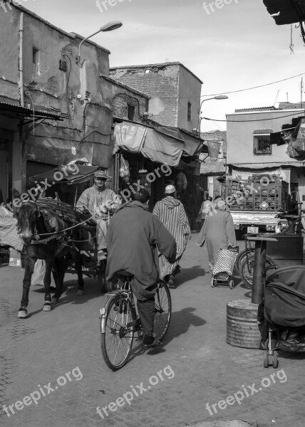 Morocco Marrakesh Streets Marrakech Travel