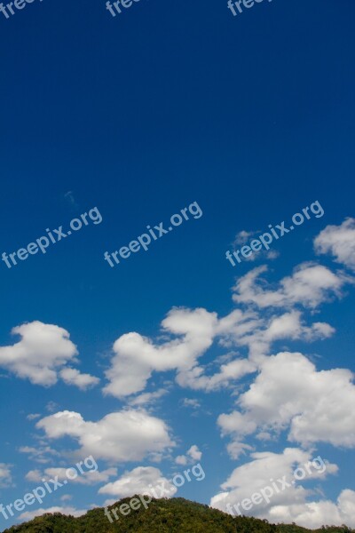 Mountain Sky Clouds Blue Landscape