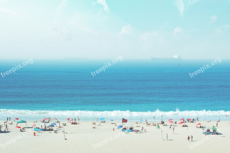 Aerial View Beach People Beach Aerial People