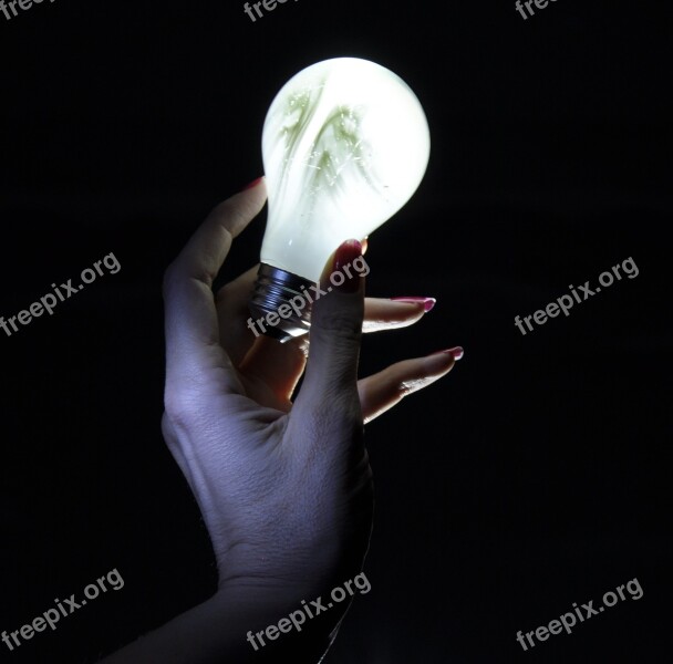 Light Bulb Hand Light White Electricity