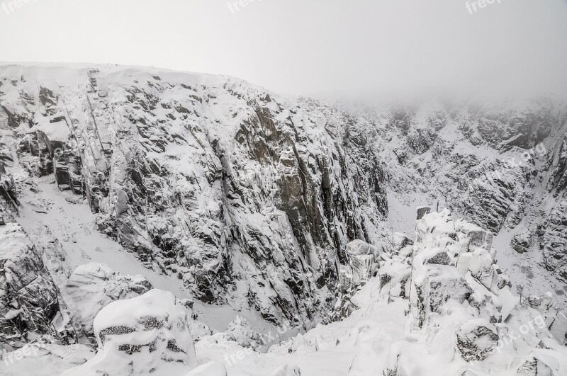 Mountains Rocks Winter Snowy Boilers Free Photos