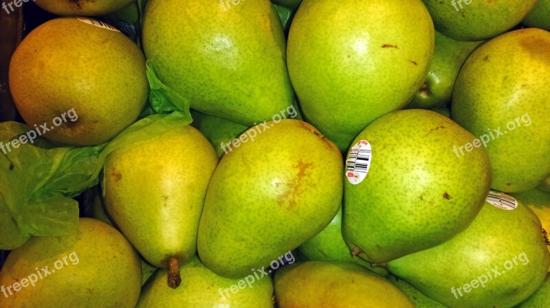 Pears Green Yellow Fruit Food