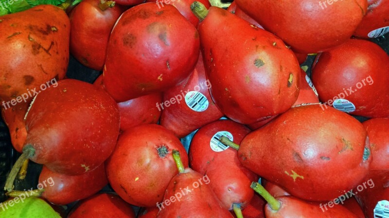 Pears Red Fruit Food Free Photos